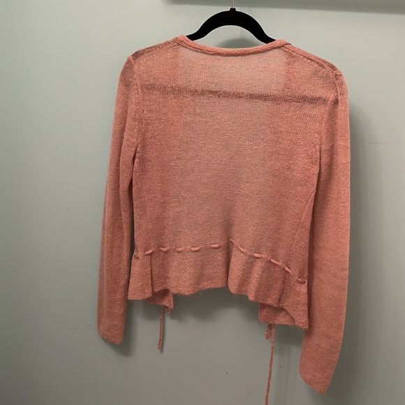 Dainty Taupe Cropped Cardigan with Opalescent Buttons, size S/M - Picture 6 of 6